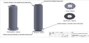 Drawing and construction of a vertical condenser