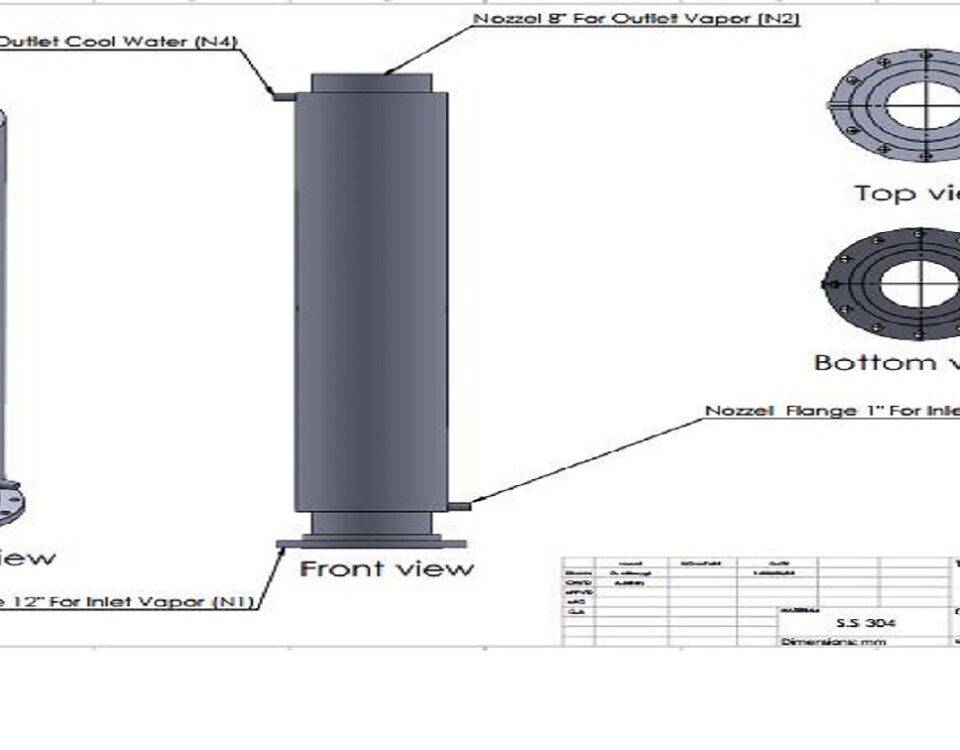 نقشه کشی و ساخت یک کندانسور عمودی Solid Work