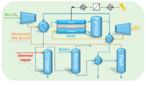 combined ammonia recovery and SOFC.