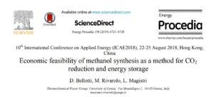 Economic feasibility of methanol synthesis as a method for CO2 reduction and energy storage