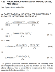 معادلات افت فشار برای فاز بخار